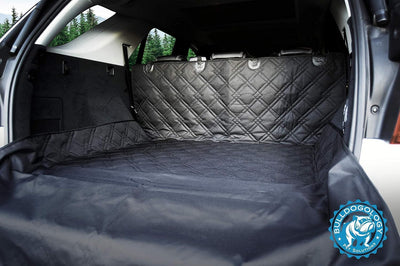 SUV Cargo Liner for Dogs 55"X82" Heavy Duty Pet Trunk Cargo Cover Area - Trunk Cover Car Protector for Dogs Waterproof Nonslip Mat - Dog Cargo Liner Suvs Vans Cars (Large, Black) Heavy Duty Protector: Defend your cargo and trunk liner area against dog hai