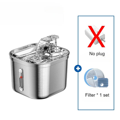 Cat Portable Fully Automatic Stainless Steel Pet Water Dispenser with Ultra Quiet Pump and Multiple Pet Water Dispensers