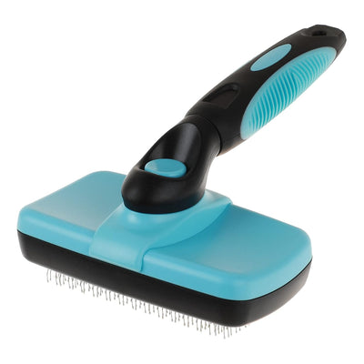 Pet Grooming Brush, Self Cleaning, Blue, for Dog and Cat, Long & Short Hair, Undercoat, Mat Tangled Hair Remover, Ergonomic Design