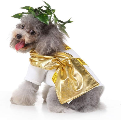 Roman Toga Dog Costume Cute Halloween Dog Costume Fashion Cosplay Dress for Puppy Small Medium Large Dogs Special Events Funny Photo Props Accessories