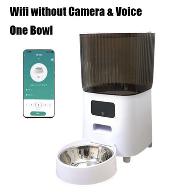 5L Automatic Cat Feeders Double Bowls Smart Timed Cat Dry Food Dispenser with Camera Pet Smart Voice Recorder Auto Feeder for Do
