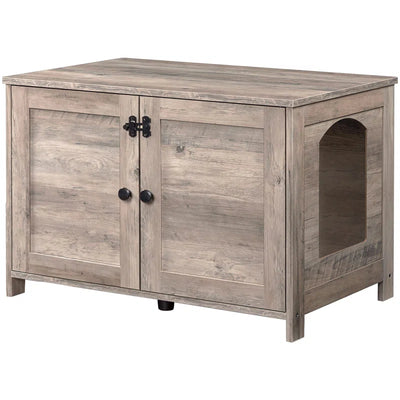 Cat Litter Box Enclosure Furniture Hidden with Latch