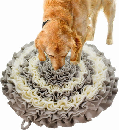 Pet Snuffle Mat for Dogs, Interactive Dog Toys, Pet Snuffle Mat for Dogs Bowl Travel Use, Activity Fun Play Mat for Relieve Stress Restlessness (Gray/White)