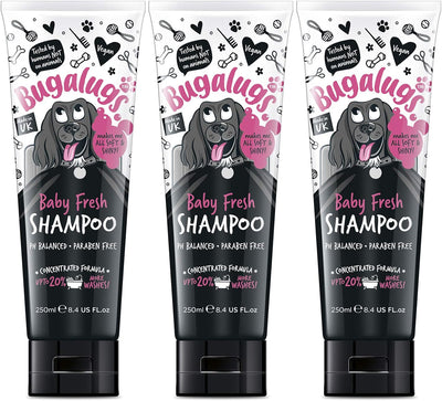 Baby Fresh Dog Shampoo for Smelly Dogs with Baby Powder Scent - Best Puppy Grooming Product, Shampoo Conditioner, Vegan Pet Shampoo Professional (3X 250Ml)