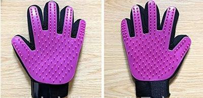 Pet Grooming Glove Dog & Cat Hair Remover Long & Short Hair Remove Brush (Purple)