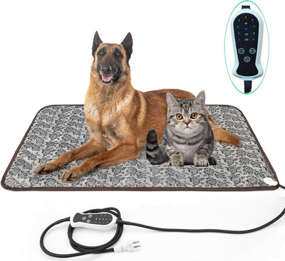 Pet Heating Pad Keep Dogs Cats Warming Extra Large Smart Timer Precise Temperature Control Waterproof Durable Material Easy Cleaning