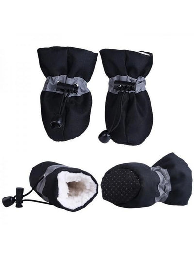 4Pcs Dog Rain Boots Waterproof Paw Protectors Adjustable Straps Shoes