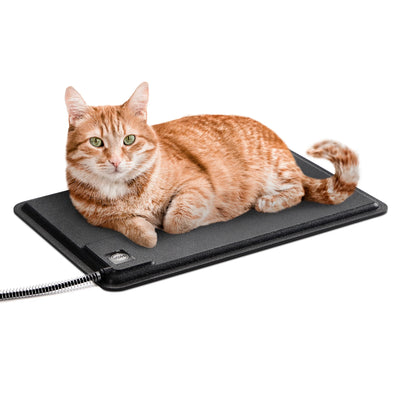 Extreme Weather Heated Kitty Pad for Outdoor Cats Black Small 18.5 X 12.5 Inches
