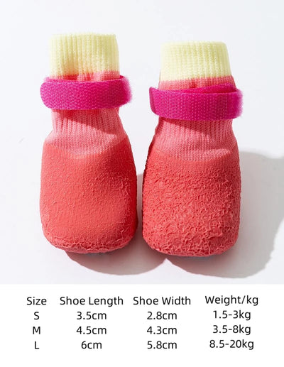 Puppy Dogs Waterproof Boots Four Season Candy Colored Non Slip Pet Rain Shoes for Dogs Cats Durable Outdoor Paw Protectors Shoes
