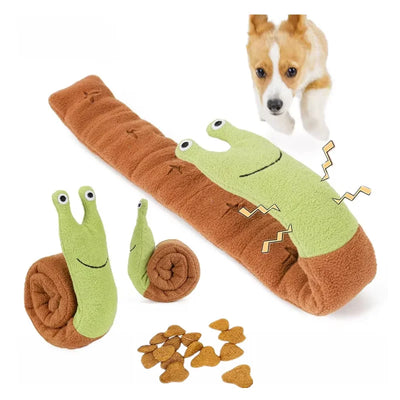 Plush Dog Puzzle Chewing Snails Bite Toy Puppy Squeaky Sounds Teeth Hide Food Interactive Soft Toy for Dogs Toys Pet Supplies