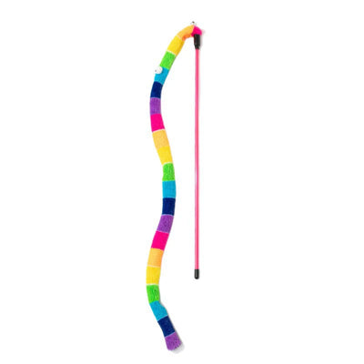 Cat Toy Caterpillar Cat Teaser Wand Cat Interactive Toys Funny Feather Colorful Rod Teaser Wand Pet Cat Supplies Cat Accessory