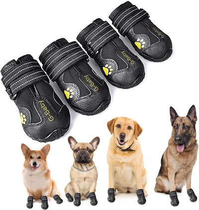 Dog Boots Waterproof Winter Dog Snow Shoes, Anti-Slip Dog Booties for Hot Pavement Outdoor Pet Shoes Paw Protectors for Small Medium Large Dogs
