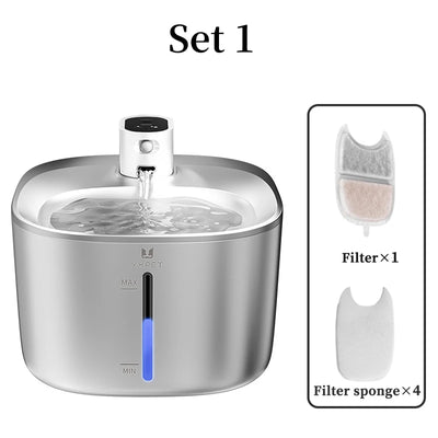 Stainless Wireless Charging Automatic Water Fountain Intelligent Pet Water Dispenser with Filter Drinking Fountain for Cats Dog