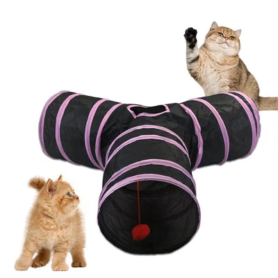 Y Cat Tunnel Tube 3 Way Cat Tunnels for Indoor Cats, Rabbit Tunnel, Collapsible Kitten Tunnel Toys for Large Cats, Animal Pet Kitty Tunnel Toys