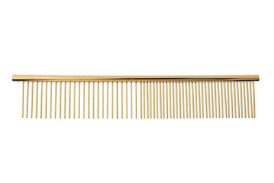 Dog Comb for De-Shedding and Grooming, Cat Comb for Pet Grooming and Removing Matted Fur, Detangling Comb with Rounded Teeth, Stainless Steel De-Shedding Tool for Pet Grooming Kit (Gold)