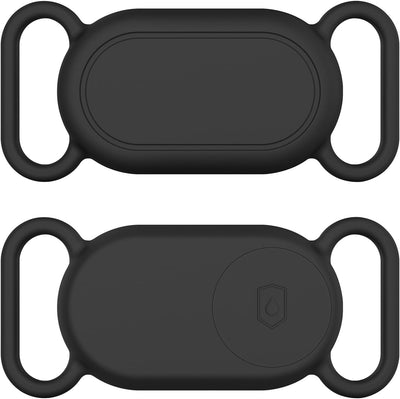 Dog Collar Holder for Samsung Galaxy Smarttag2, 2 Pack GPS Tracking Accessories Anti-Lost Waterproof Silicone Holder Case for Samsung Galaxy Smarttag2 for Pet Cat Dog Collars (Black/Black)