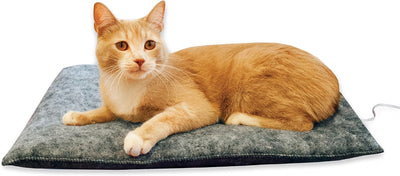 Amazin Kitty Pad Heated, Indoor Heated Cat Bed Traps Pet Hair and Dander, Washable Cat Mat, Gray 15 X 20 Inches, Heated 1-Pack